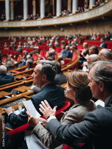 French deputies debating at the National assembly chamber in Paris