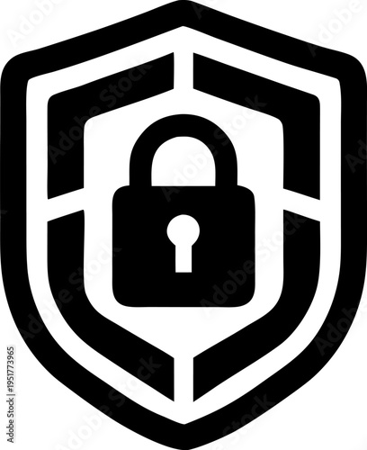 Security Shield with Lock Icon – Data Protection, Privacy and Cyber Safety Vector Symbol