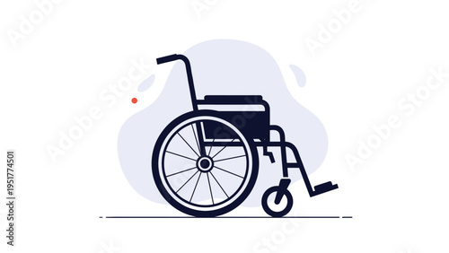 Manual wheelchair for medical use shown from a side profile as a universal symbol for accessibility and mobility support.