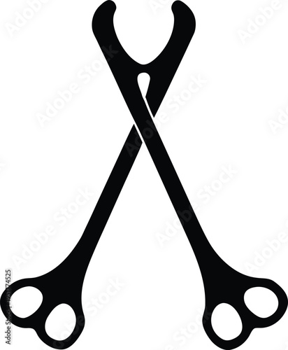Surgical bone holding forceps silhouette.