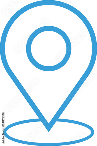 Location pin icon with inner circle, marking a precise point on a map