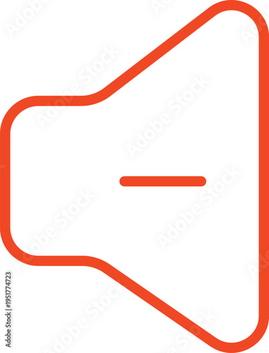 Muted speaker icon with minus sign, indicating volume reduction or silence