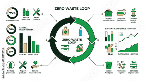 A circular diagram illustrating the concept of zero waste loop