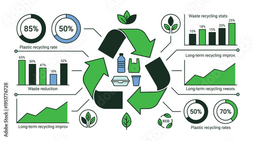 Recycling and waste management statistics infographic