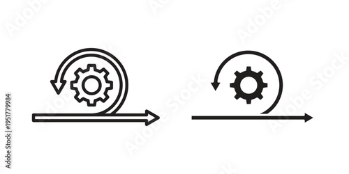 Agile icon linear vector outline, symbol logo design style