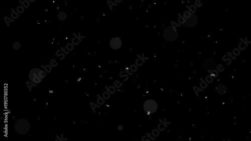 Subtle cinematic dust particles and bokeh lights slowly floating and drifting on a dark black background movement