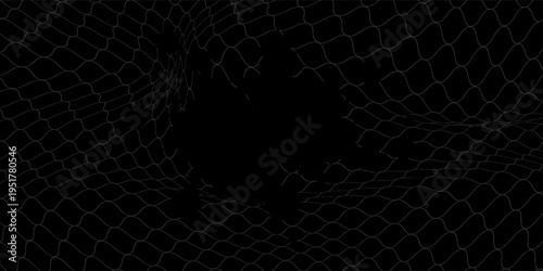 Abstract vector art of wavy lines on a white, perforated mesh background.