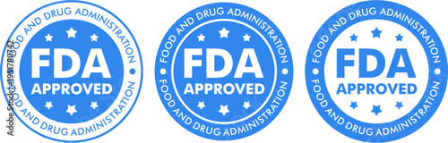 FDA Approved Logo Template Official Certification Badge Vector Illustration for Quality Assurance Medical Product Compliance Seal Design