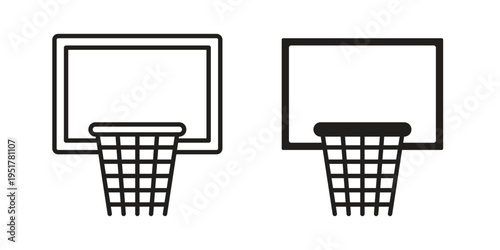 Basketball hoop icon linear vector outline, symbol logo design style