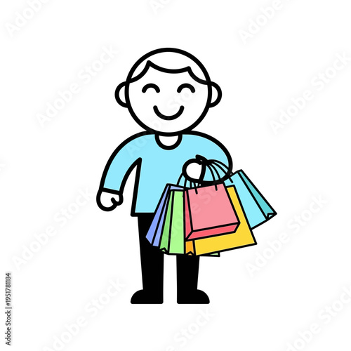 Man Holding Shopping Bags.