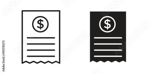 Bill icon linear vector outline, symbol logo design style