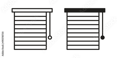 Blinds open icon linear vector outline, symbol logo design style