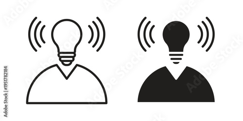 Brand awareness icon linear vector outline, symbol logo design style