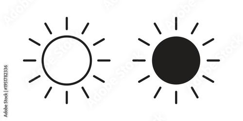 Brightness icon linear vector outline, symbol logo design style