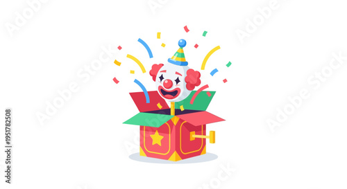 Surprised Clown Emerging from Box.