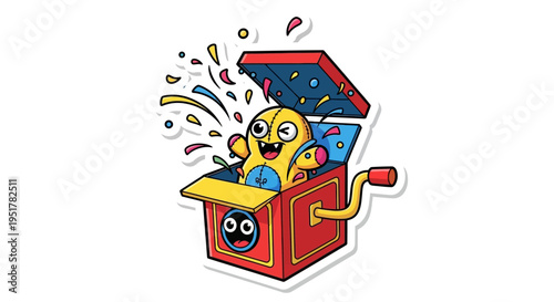 Surprised Jack in the Box Character.