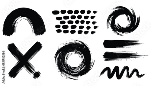 Brush stroke symbols and shapes