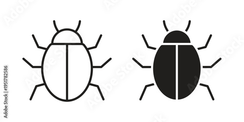 Bugs icon linear vector outline, symbol logo design style