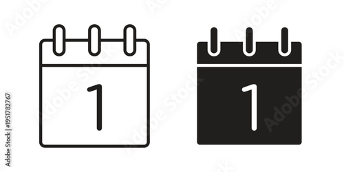 Calendar day icon linear vector outline, symbol logo design style