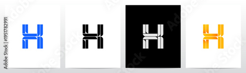 Parallel Geometric Rectangles Square Alphabet Initial Letter Logo Design X