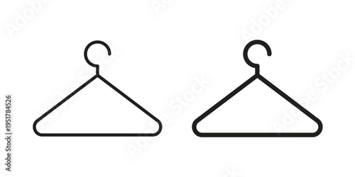 Clothes hanger icon linear vector outline, symbol logo design style