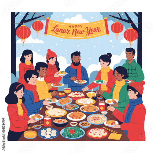 People eating at a dinner table.