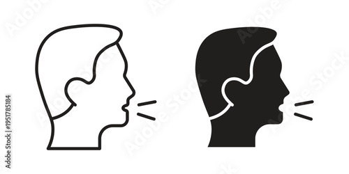 Cough icon linear vector outline, symbol logo design style