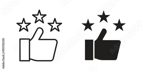 Customer review icon linear vector outline, symbol logo design style
