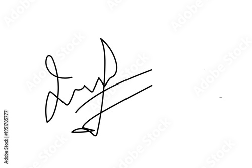 Handwritten Signature Vector Art, Black Ink, Isolated on White Background