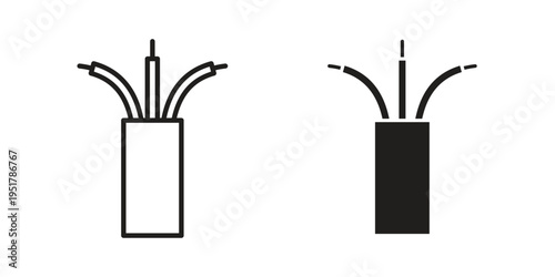 Electric cable icon linear vector outline, symbol logo design style