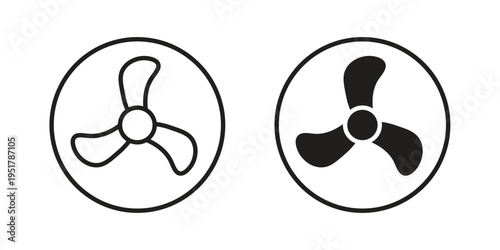 Fan icon linear vector outline, symbol logo design style