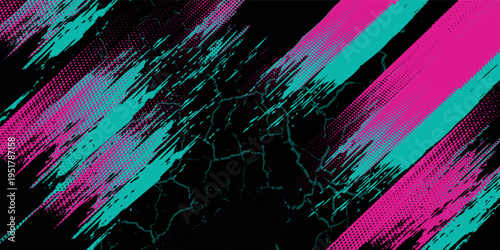 Car sticker wrap banner abstract sporty lines pink blue greenish grunge color combination brush storm thunder modern pattern racing motorsport. eps10.