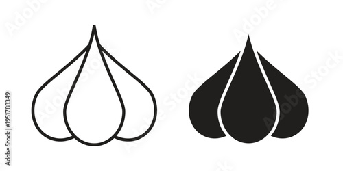 Garlic icon linear vector outline, symbol logo design style