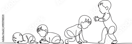 babies, children, newborns one line art. Continuous line drawing of child, childhood, newborn, new life, son, daughter, silhouette. one line Icon drawing