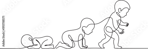 babies, children, newborns one line art. Continuous line drawing of child, childhood, newborn, new life, son, daughter, silhouette. one line Icon drawing