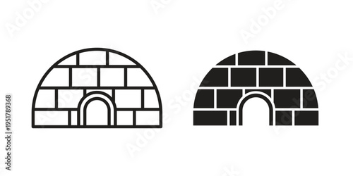 Igloo icon linear vector outline, symbol logo design style