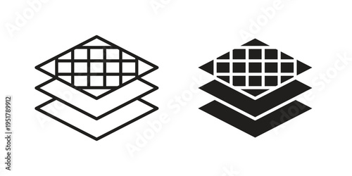 Land layers icon linear vector outline, symbol logo design style