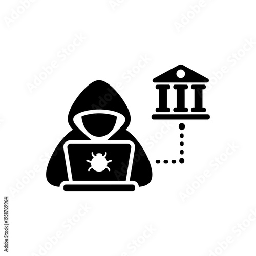Cyber Attack On Bank icon
