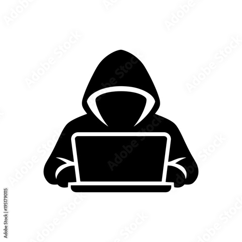 Cybercrime and Hacker Hacking Icon