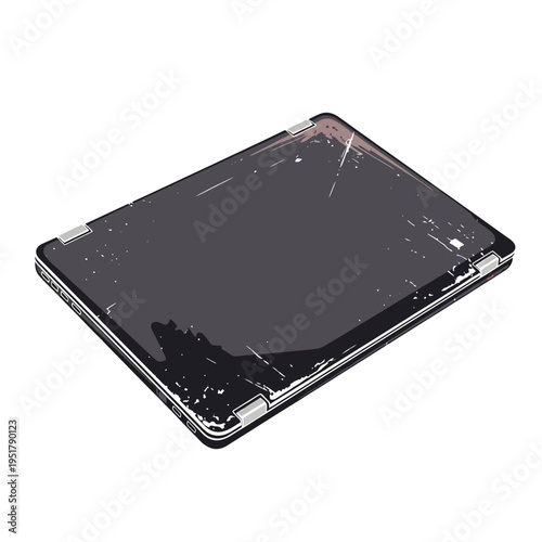 Damaged Laptop Computer Screen, Broken Technology