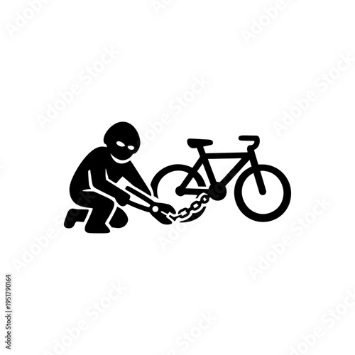 Bicycle Theft Boltcutting Icon