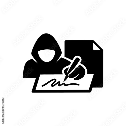 Identity Theft Signature Icon