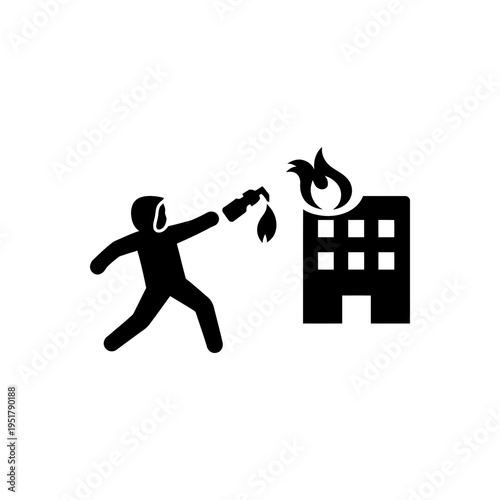 Violent Building Arson Icon