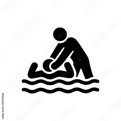 Drowning Victim Assault Icon
