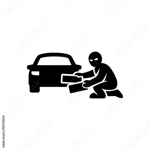 License Plate Tampering Icon