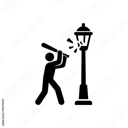 Public Property Vandalism Destruction Icon