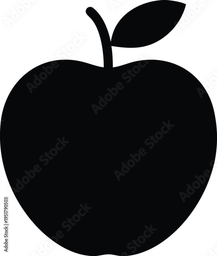 Kei Apple Fruit Flat Icon Style Silhouette Vector Art Illustration