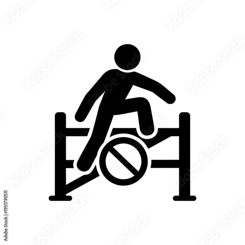 Trespassing Over Restricted Barrier Icon