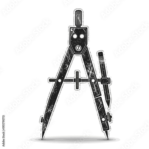 Vintage Drawing Compass with Pencil