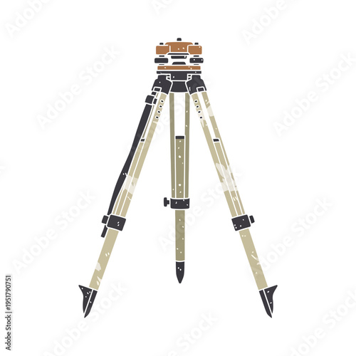 Vintage surveyor tripod illustration
